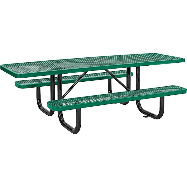 Global Industrial Picnic Table, Green, Expanded Metal, ADA Compliant, 8 ft L 695289GN - main